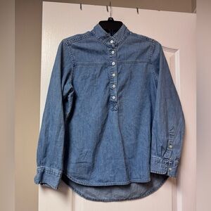 J. Crew Women's Blue Denim Button Down Shirt